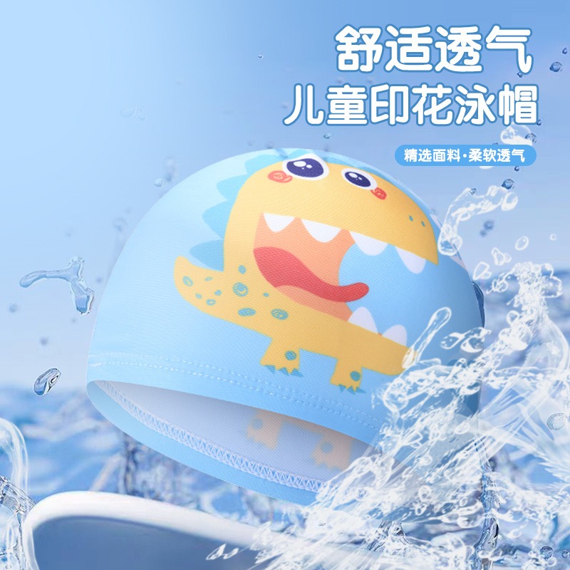 Cute Dinosaur Print Kids Swim  - Swim Hat Silicone recensione e prezzo