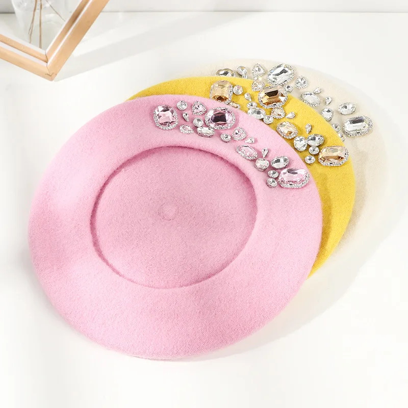 Stunning Rhinestone Wool Beret - Beret French Wool recensione e prezzo