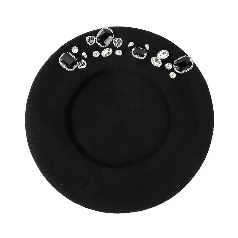 Stunning Rhinestone Wool Beret - Beret French Wool recensione e prezzo