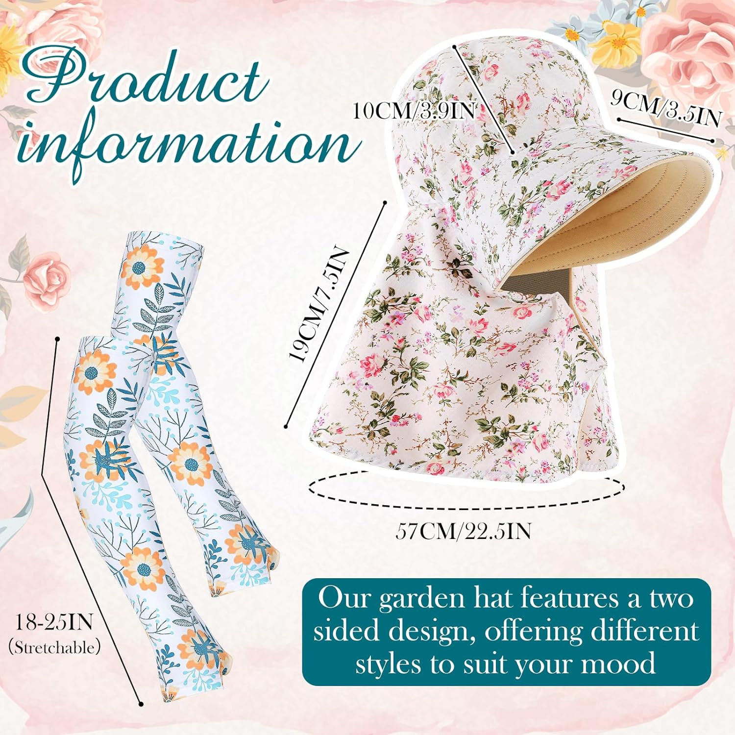 2 Pcs Floral Garden Hat for Wo - Sun Hat Wide Brim recensione e prezzo