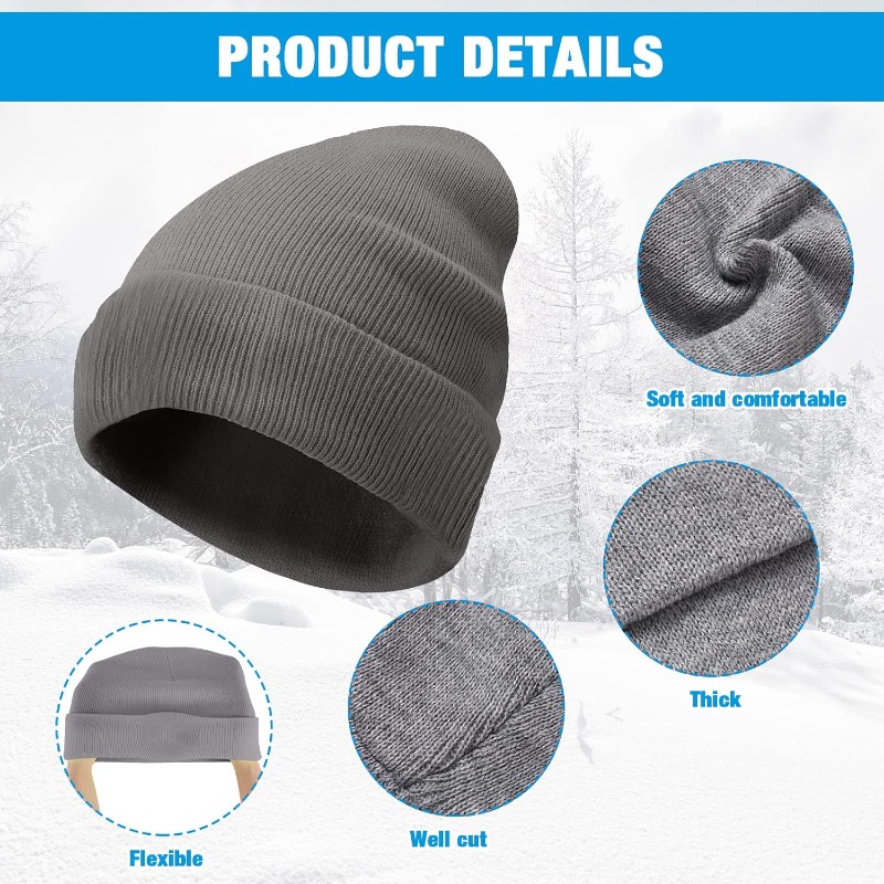 1pc Winter Warm Thick Beanie H - Beanie Cuffed Knit recensione e prezzo
