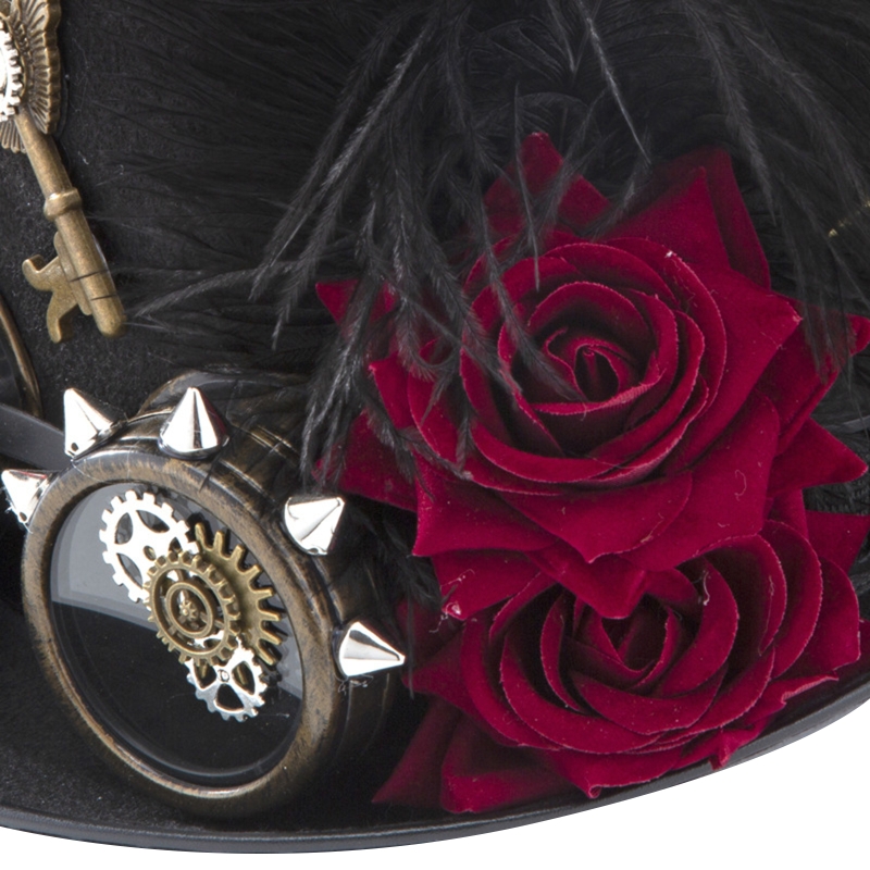 Y166 Vintage Steampunk Hat Top - Fedora Hat Wool recensione e prezzo