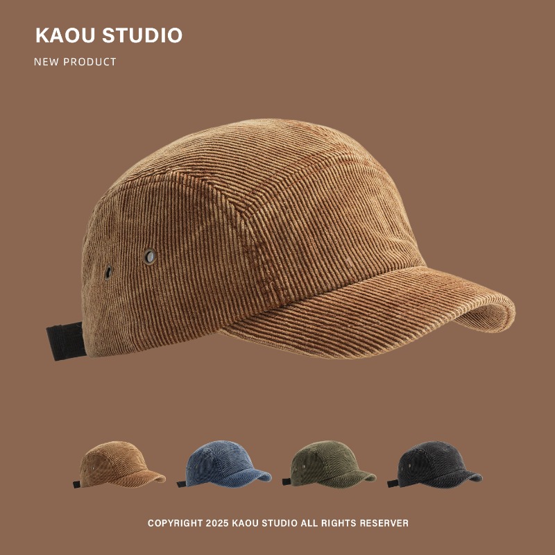 Japanese Retro Solid Color Cor - Corduroy Cap 5 Panel recensione e prezzo
