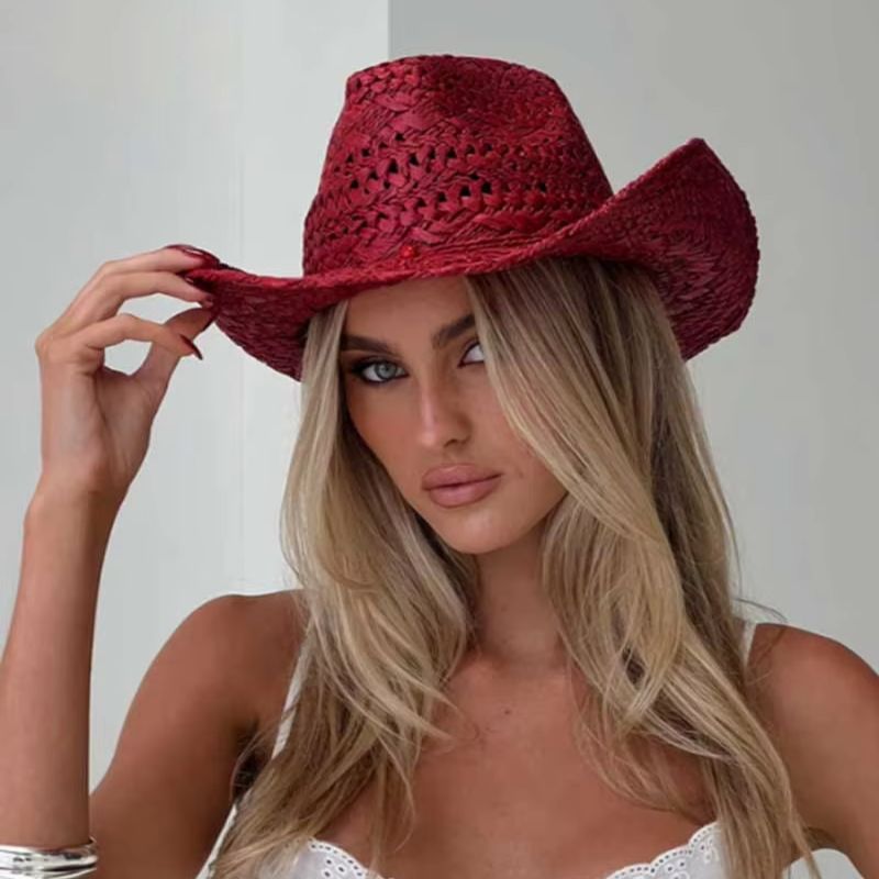 Cowboy hat red hand-painted su - Cowboy Hat Straw recensione e prezzo