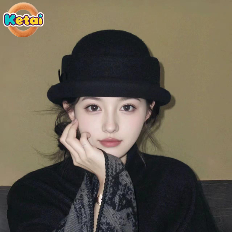 Black Wool Top Hat Beret Women - Beret French Wool recensione e prezzo