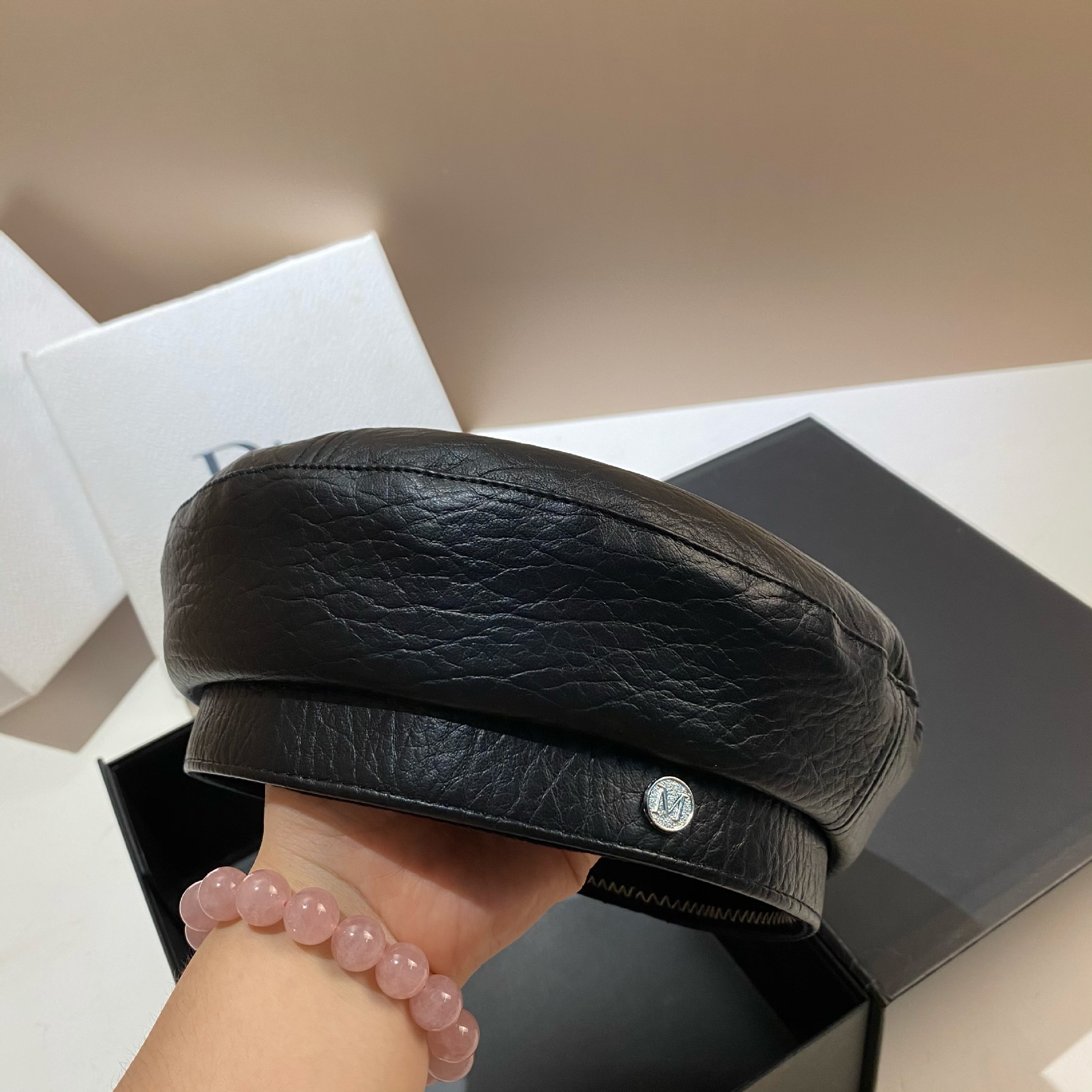 PU Leather Beret Caps Women Fa - Snapback Hat Flat recensione e prezzo