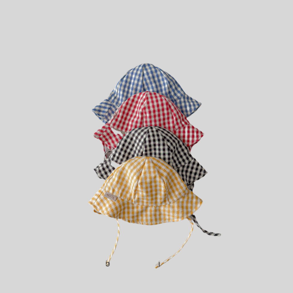 Ins Style Plaid Baby Bucket Ha - Sun Hat Wide Brim recensione e prezzo